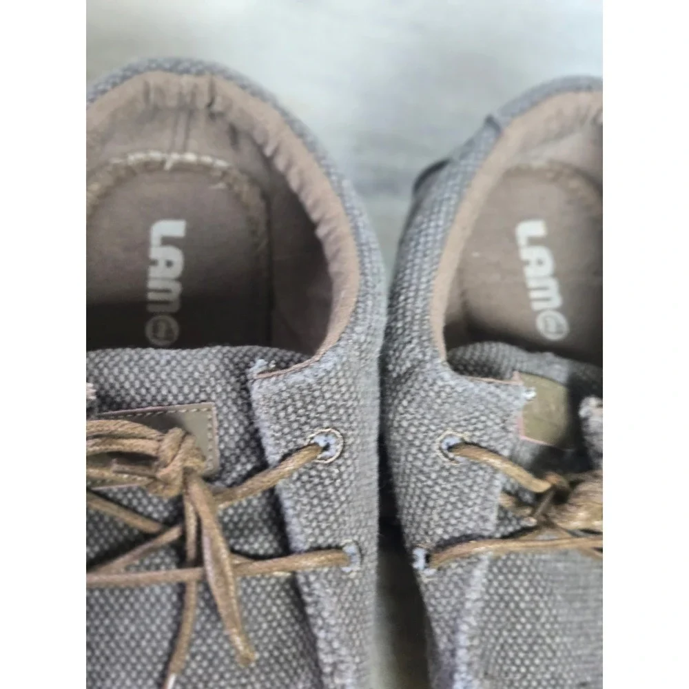 Lamo Women Charcoal Gray Canvas Boat Shoes Loafers Size 13‎